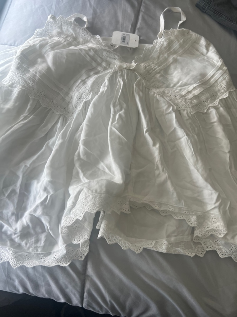 Altar'd State White Eyelet Lace Tank Top